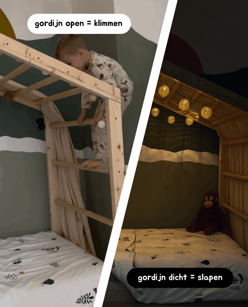Bedgordijn voor klimbed