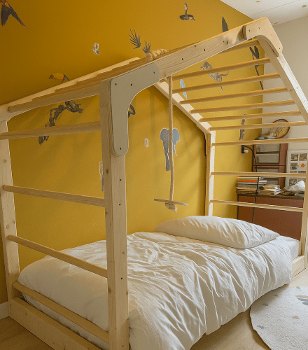 Klantfoto vloerbed en klimbed