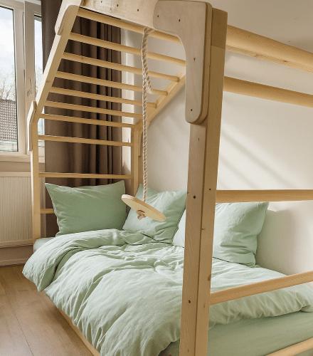 Klantfoto vloerbed en klimbed